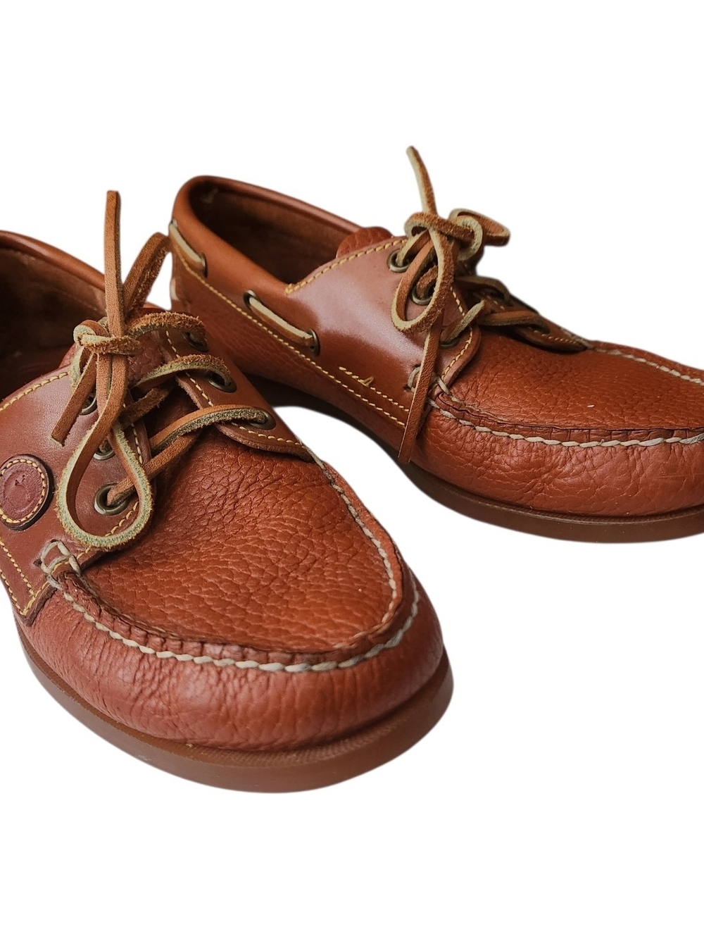 Dooney & Bourke Ladies Vintage Tan Brown Leather Deck Loafer -E010 BO Size 10